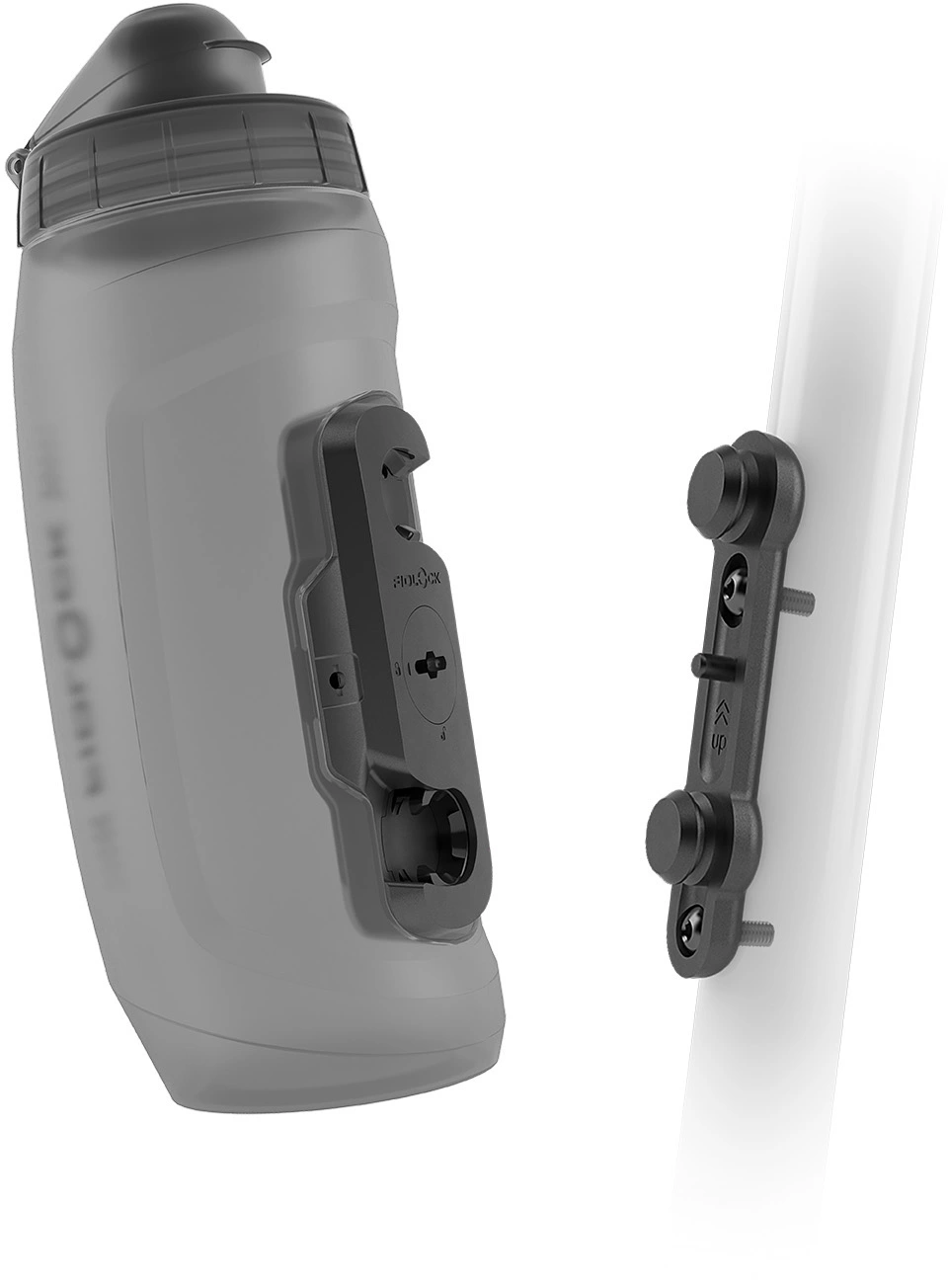 Fidlock Twist Bottle 590 Trinkflasche Transparent Schwarz + Bike Base 1 Fidlock Twist Bottle 590 Trinkflasche Transparent Schwarz + Bike Base