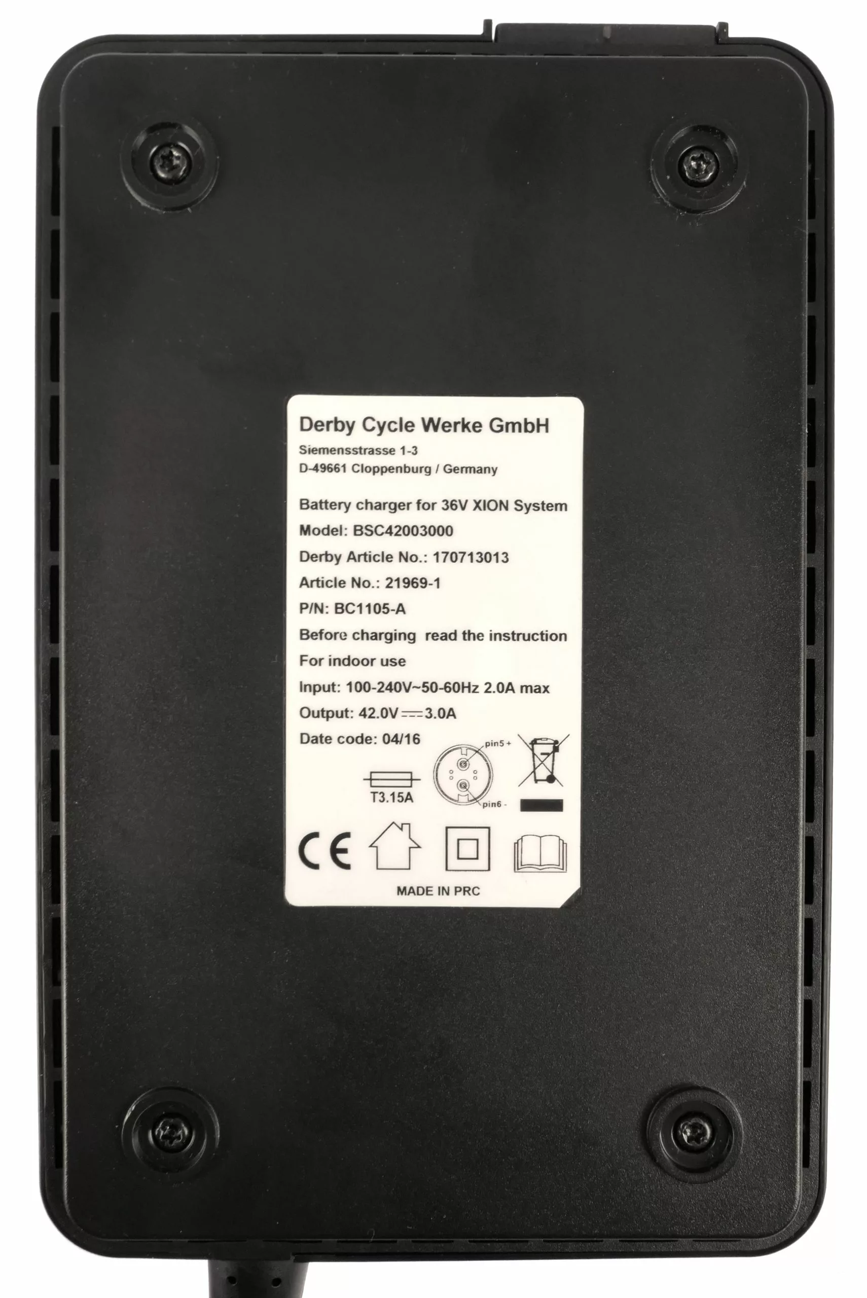 Impulse EVO / Xion Ladegerät 3A - 36 Volt Akku - Derby Cycle 2 Impulse EVO / Xion Ladegerät 3A - 36 Volt Akku - Derby Cycle – Bild 2