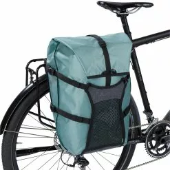 Vaude Trailcargo Bikepacking Taschensystem -E-Bike Zubehör Verkaufsladen vaude trailcargo bikepacking fahrradtasche dustymoss montiert